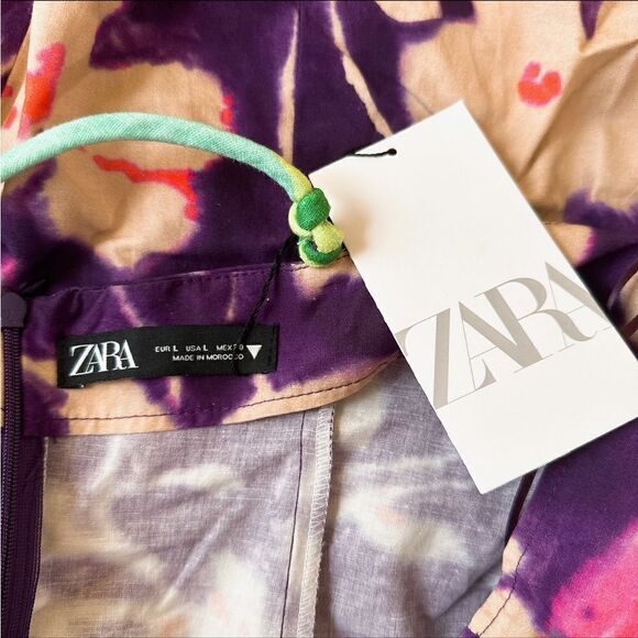 ZARA Floral Linen Blend Dress NWT - Picture 8 of 11